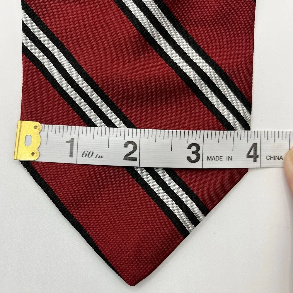Brooks Brothers 346 Striped Red Necktie Stain Resistant Silk USA Made